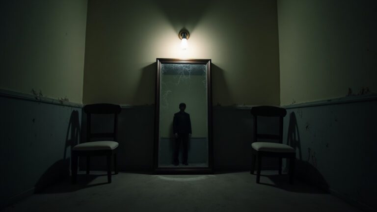 An eerie image representing a combination of horror tropes and psychological thriller