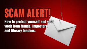 Scam Alert article cover image - an envelope hanging on a fish hook.